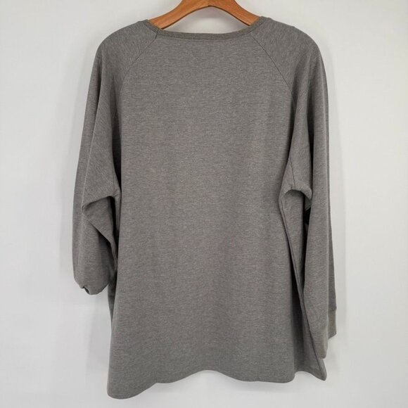 Quacker Factory Womens Sequin Embellished Gray Long Sleeve Top size 1X plus new - Picture 11 of 14